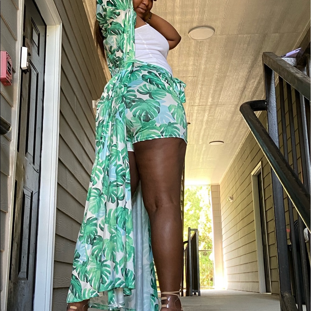 2pc Shorts and Long Kimono Set